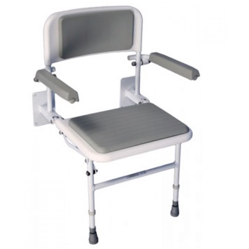 Fold Down Shower Seat 490wx380mm With, Folding Shower Chair With Arms