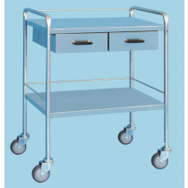 Dressing Trolley Stainless Steel - 2 Shelf  2 Drawer