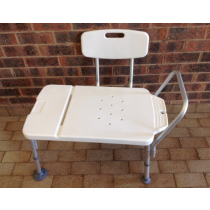 Bath Transfer Bench MUW 170 Kg Back Rest - Bariatric plastic with wider seat, aluminium legs and  handle