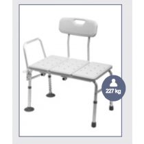Bath Transfer Bench MUW 227 Kg  with Back Rest - Bariatric Plastic with Aluminium legs and handle