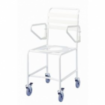 Shower Commode 46cm Budget - Plastic lift up seat - no footrest Zinc Powder Seat