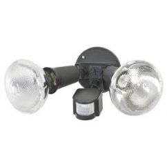Outside Sensor Light Twin Interior / Exterior Black Nelson MPES181BP (Electrician to install)
