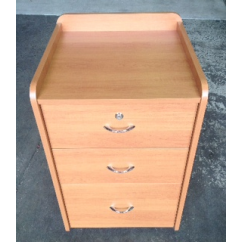Bedside Cabinet 3 Drawers -with Castors (Specify Colour Below)