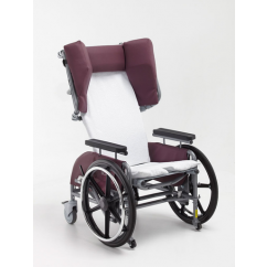 Broda Pedal Chair Model 48 Burgundy 51cm seat (20 inch) with Self Propelling Mag Wheels two rear casters