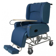 Air Chair Pressure Relief Slimline 450mm  Seat width Blue with tray and footrest