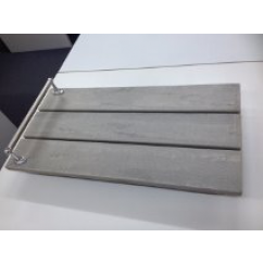 Bath Board Seat-Slatted Plastic Grey  incl Rail