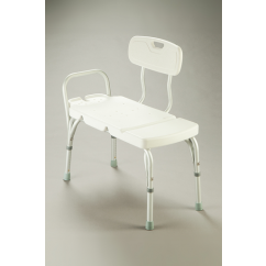 Bath Transfer Bench & Back Rest MUW 130kg - Plastic with Aluminium legs and handle