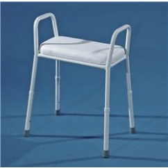 Shower Stool 530mm seat width with Arms - Padded Seat MUW 150 kg