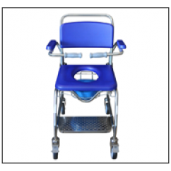 Shower Commode 46cm Closed Front Seat with Security arms and Pan Carrier