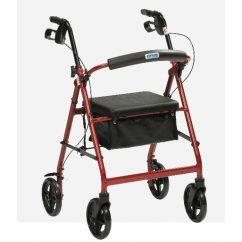 Seat walker - 8  inch Wheel - Drive - Burgundy with Handbrakes