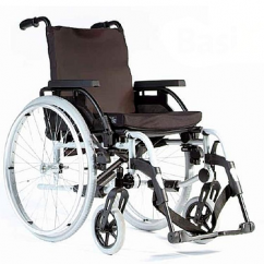 Breezy BasiX 2  wheelchair 51cm (20 inch) Seat - Solid Tyres Silver MUW 125Kg