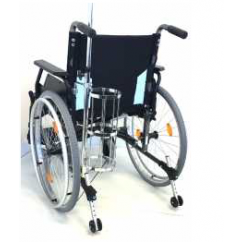 Hospital Wheelchair 48cm seat 
(18 inch) Solid Tyres fitted with Oxygen Bottle & IV Pole Holder