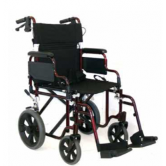 Transit Wheelchair 43cm seat (17 inch) - Lightweight Aluminium Attendant Brakes